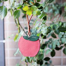 Apple leather bag jewelry pendant handmade custom cute car pendant keychain pendant pendant