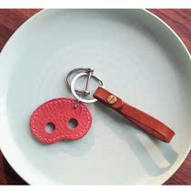 Pig nose creative custom handmade cowhide vintage car keychain multifunctional cute pendant