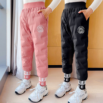 girls' cotton pants fleece thick winter over winter children winter large girl northern warm thick pants outerwear winter