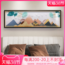 Modern light extravaganza owner room bedside hanging painting high-end landscape scenery three-dimensional physical bedroom decoration painting room frescoed room