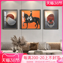 Light Extravagant Living Room Solid Sofa Background Wall Decoration Painting High-end Handmade Physical Painter Great Grand Triplets Wall-mounted Painting