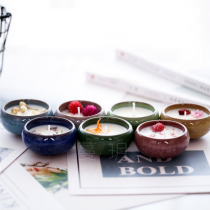 Man Yue DIY fragrance candle decoration ice crack ceramic cup soy wax container wax cup glazed candle Cup