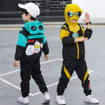 Altman clothing clothes boy suit 2021 new spring and autumn clothing middle children Net red glasses trend childrens clothing