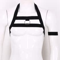 Mens Metal O-ring Halter Elastic Shoulder Chest Muscle Harn