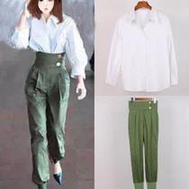 Shirt woman white design feeling blouse with long sleeves 2021 loose small crowdhan version wind suit new minimalist star pants