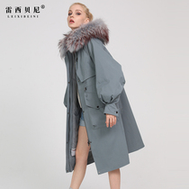 Xinji Korean Parker Women 2021 Winter New hooded Loose Fur Coat long fur coat