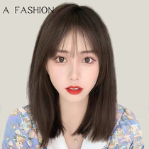 Wig real hair full human hair natural age-reducing collarbone female long hair wig female new real hair whole wig set