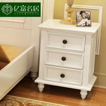 100 million rich in American style full solid wood bed head cabinet European-style Korean style lockers bedside cabinet minimalist white storage cabinet