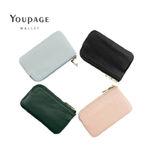 youpage goat leather mini small zero wallet woman coin bag soft genuine leather small zipper key bag ultra-thin short
