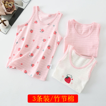 Girl Vest Summer Thin children Breathable Harness Baby Bamboo Knuckle Cotton Inside And Outside Wearing Short Sleeves Pure Cotton T-shirt New