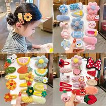 Headband cute hairy plush childrens hairpin Korean princess headdress cartoon clip little girl broken hairpin bb