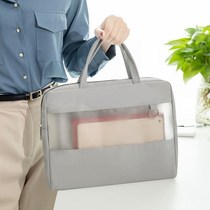 Document bag Dual-use portable document bag A4 zipper briefcase Canvas tutoring bag for men and women business office meetings