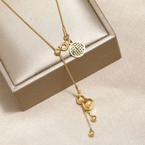 Kirin gourd necklace titanium steel does not fade Chinese style lucky gourd necklace ins light luxury High sense Original design