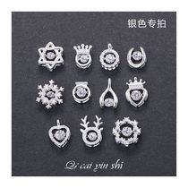 Single pendant without chain S925 sterling silver pendant female flexible zircon beating heart necklace single pendant choker hanging