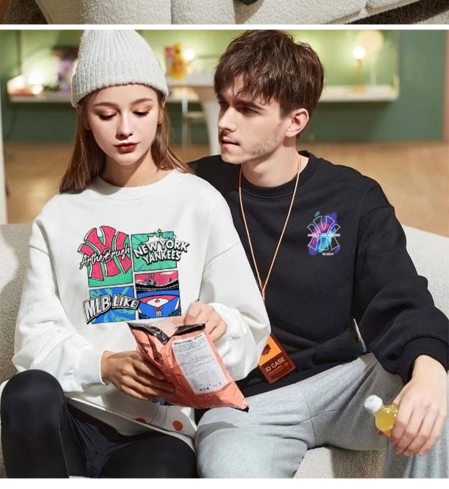 支持7天无理由官方旗舰店联名青少年圆领卫衣连帽男女情侣