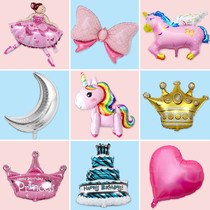 Baby birthday decoration girl child cartoon aluminum film Unicorn balloon Birthday room party