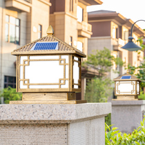 Solar Column Headlights Outdoor Waterproof Courtyard House Lamp Wall Villa Home Garden Yard Landscape Gate Pillar Lights