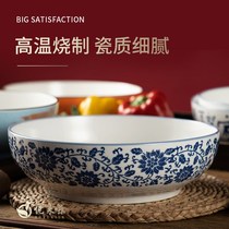 Boiled fish bowl ceramic 10 inch special Basin Container sauerie fish boiled beef household net Red commercial soup bowl