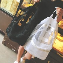 2020 Summer new backpack nylon net transparent letter bag tide women bag travel bag leisure student bag