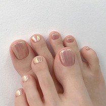 Foot nail patch summer nail nail nail patch foot nail nail finished fake nail White Aurora red