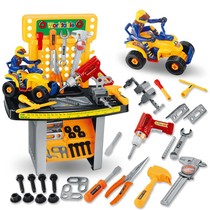 New childrens toolbox set repair tool chainsaw screwdriver electric drill screw set toy