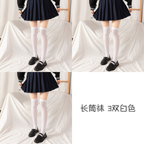 Korean version of pure black and white calf socks ultra-thin velvet stockings childrens mid-line socks girls dance socks boys stockings