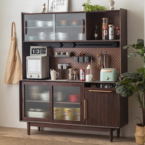 Nordic solid wood sideboard modern minimalist living room against the wall hole board electric rail integrated storage pine wine cabinet high cabinet