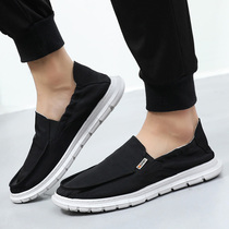 2021 New comfortable breathable canvas old Beijing cloth shoes driving leisure wild trend one pedal lazy mens shoes