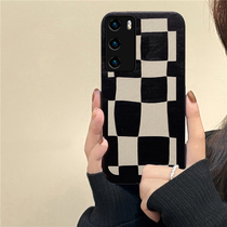 Irregular black and white Gprint chessboard applies Huawei p50Pro mobile phone shell Chauder lovers p40Pro all-bag lens p30 protective sleeve Pro Silicone Anti-Fall Female 40 Soft Shell