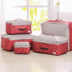 Home beauty storage bag soft thickened washable fabric clothes cotton quilt storage bag with lid zipper storage box