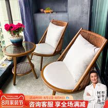 Purple Leaf Rattan Chair Leaning Back Chair Nordic Balcony Single Cane woven Home Elderly casual chair Little Teng Chair Vine choreography