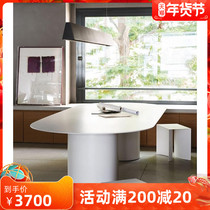 Nordic solid wood dining table simple modern creative conference table light luxury desk personality desk negotiation table Workbench