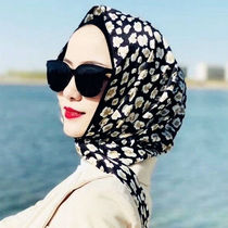 Silk scarf floating with cap lady headscarf Baotou Fashion multipurpose towel yarn towel upscale Malay new headgear sunscreen sunscreen
