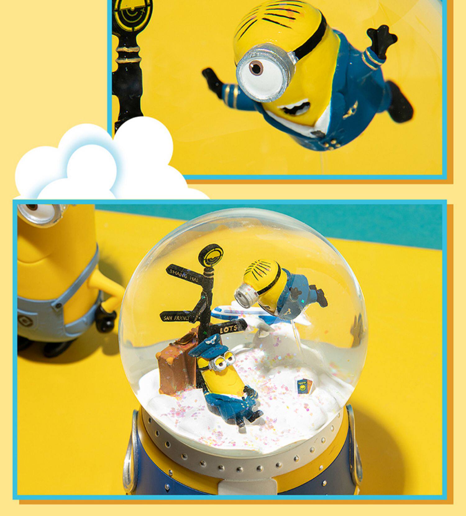 lots小黄人周边正版联名空姐水晶球音乐盒八音盒生日礼物女生儿童