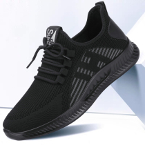 Summer old Beijing cloth shoes mens sports casual shoes flying woven breathable mesh tide shoes mens work mens shoes large size