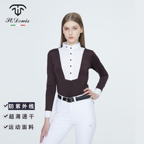 Outdoor equestrian top Italian imported fabric UV protection SPF50 quick-drying sweat-wicking equestrian riding shirt