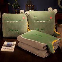 Pillow quilt dual-purpose car blanket two-in-one car folding office nap pillow#