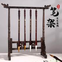 Brush holder pen hanging pen holder brush hanging solid wood hanging brush shelf hanging rack decoration new Chinese chicken wing wood calligraphy study four treasures wash-free pen set support pen rest Wenchang put wooden large bracket