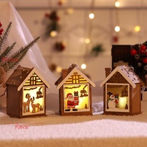 Christmas Decorations Luminous Chalet Shop Window Creativity House With Light Snowman Swing Piece Christmas Tree Decorative Pendant