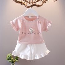 Girls summer sleeves two pieces of suit for girls dress Summer dress for children 1 2 - 3 - 4 years old baby summer dress