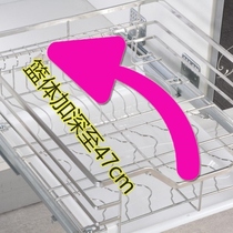 Small Size Bowl Basket Cabinet Kitchen bowls Saucer Basket 304 Stainless Steel Drawer Bowls Rack Small Pull Basket Cabinet Body Damping