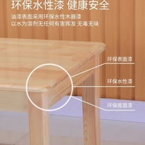 Solid Wood Children Study Table Chair Suit Elementary School Students Writing Desk Kindergarten Small Square Table Baby Dining Table Pine Wood