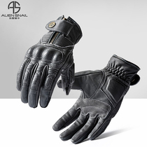 Alien Snail New V8 Motorcycle Locomotive Retro Sheep Leather Touch Screen Gloves Anti-Fall Breathable Knight Equipped with Four Seasons