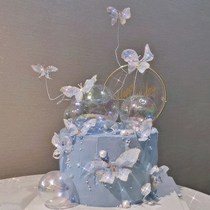 Cake Decoration Baking Cake Decoration Paper Butterfly Cake Insert Bronzing Pattern Butterfly Decoration Iron Circle
