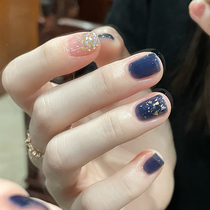 Blue nail oil lady 2022 summer new bake free long - lasting dry half can tear the pregnant woman frozen ice naked