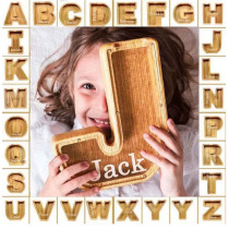 Wooden piggy bank personalized childrens piggy bank creative twenty-six English letters decoration crafts storage box