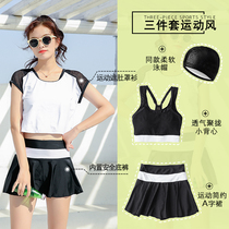 Swimsuit Women 2021 New fashion sports Belly Button Slim split conservative students Three sets of spa bathing suits