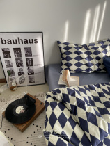 Mercury Home Spring and Summer Blue Soft cotton bed four pieces of pure cotton bed in bed