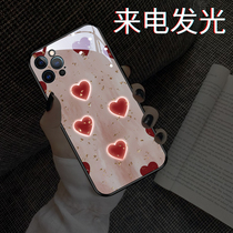 Gold foil loving applies to Apple 13 mobile phone shell new iPhone12 female 12promax superior 11 personality glass x caller luminous xsmax creative lens 13pro