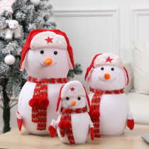 Christmas decorations snowman doll Lei Fengs hood family of three mouthpieces Telescopic Playful Paparazzi Mall Shop Window Hem